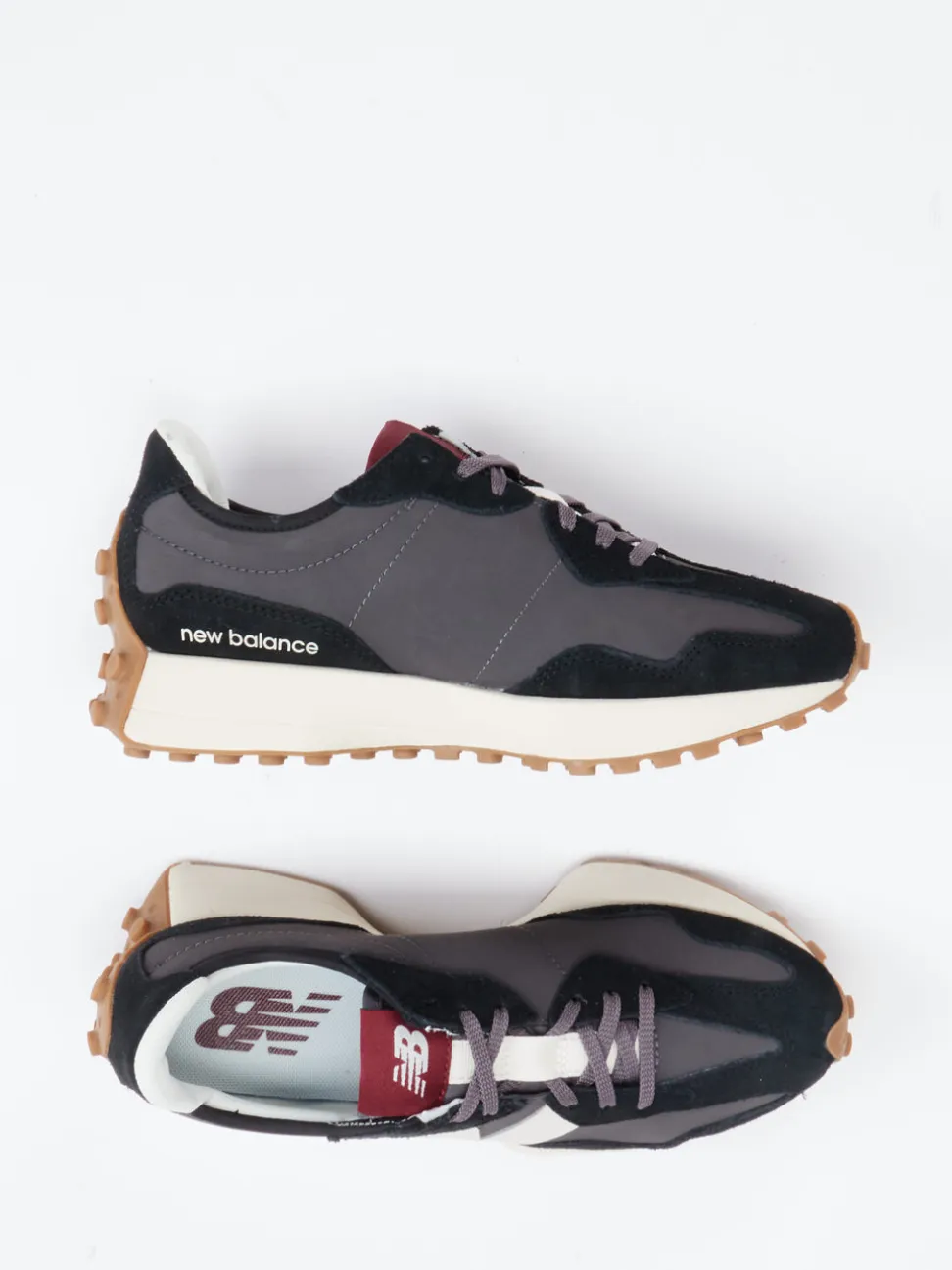 New Balance – Retro-Sneaker aus Veloursleder anthrazit
