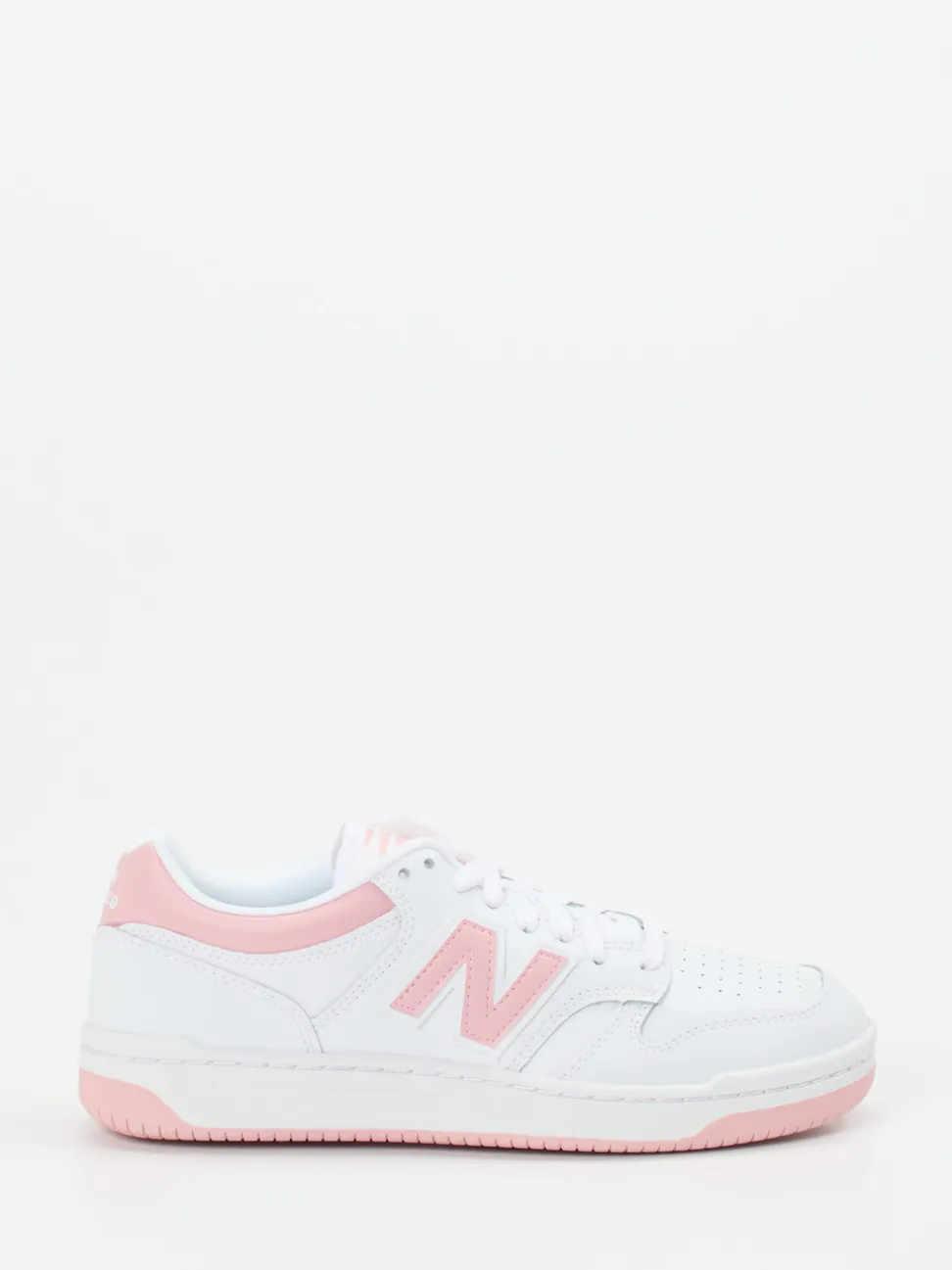 New Balance – Sneaker aus Kalbleder Weiß Rosa