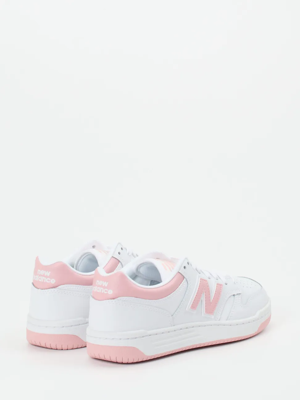New Balance – Sneaker aus Kalbleder Weiß Rosa