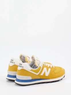 New Balance – Sneaker aus Veloursleder Senfgelb