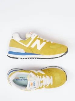 New Balance – Sneaker aus Veloursleder Senfgelb