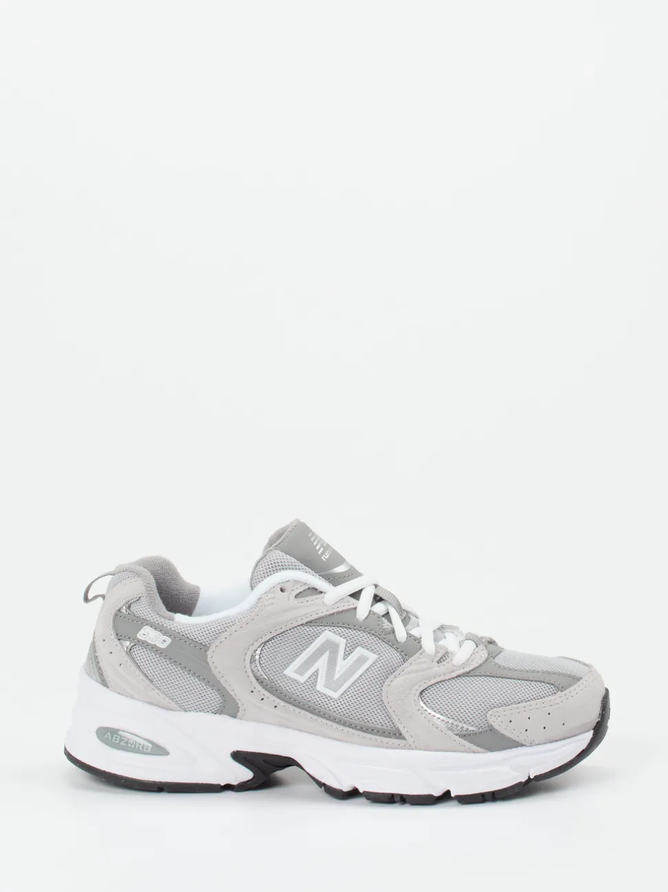 New Balance – Sneaker aus Mesh und Veloursleder grau