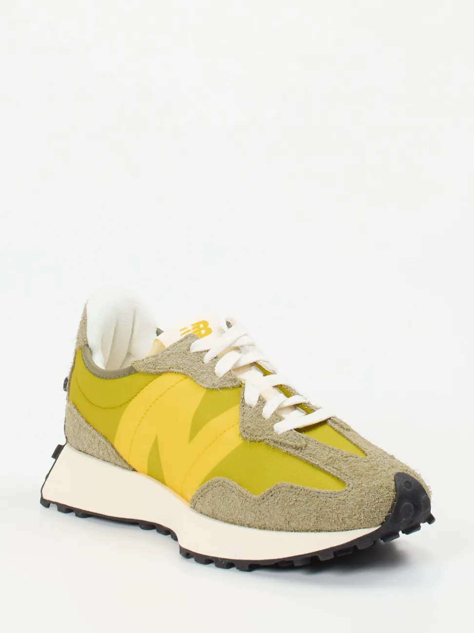 New Balance – Sneaker aus Textil und Veloursleder Senfgelb