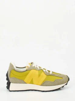 New Balance – Sneaker aus Textil und Veloursleder Senfgelb