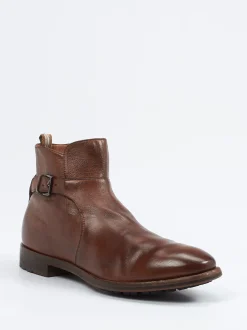 Officine Creative – Ankle Boots aus Kalbleder Mittelbraun