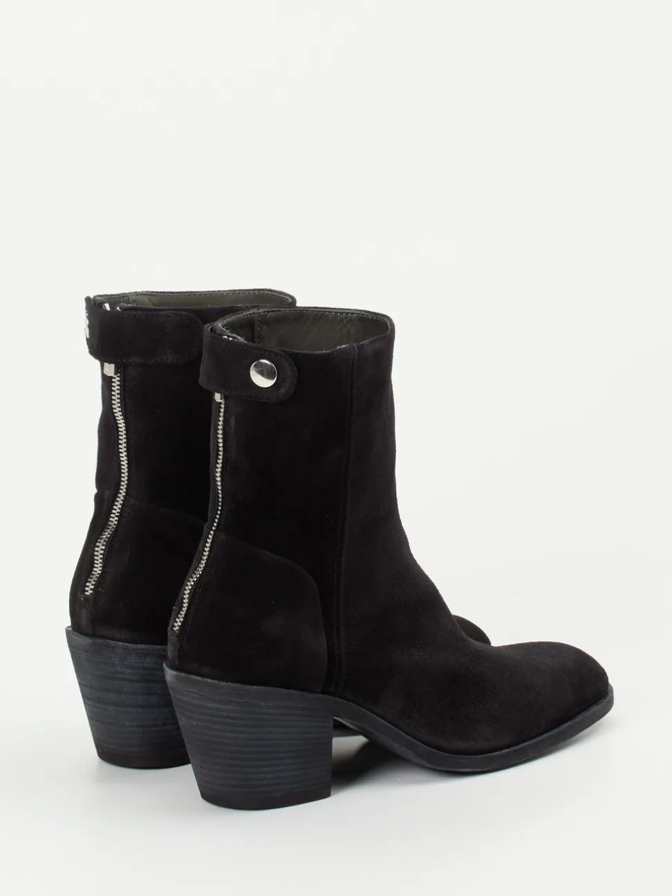 Officine Creative – Ankle Boots aus Veloursleder Schwarz