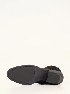 Officine Creative – Ankle Boots aus Veloursleder Schwarz