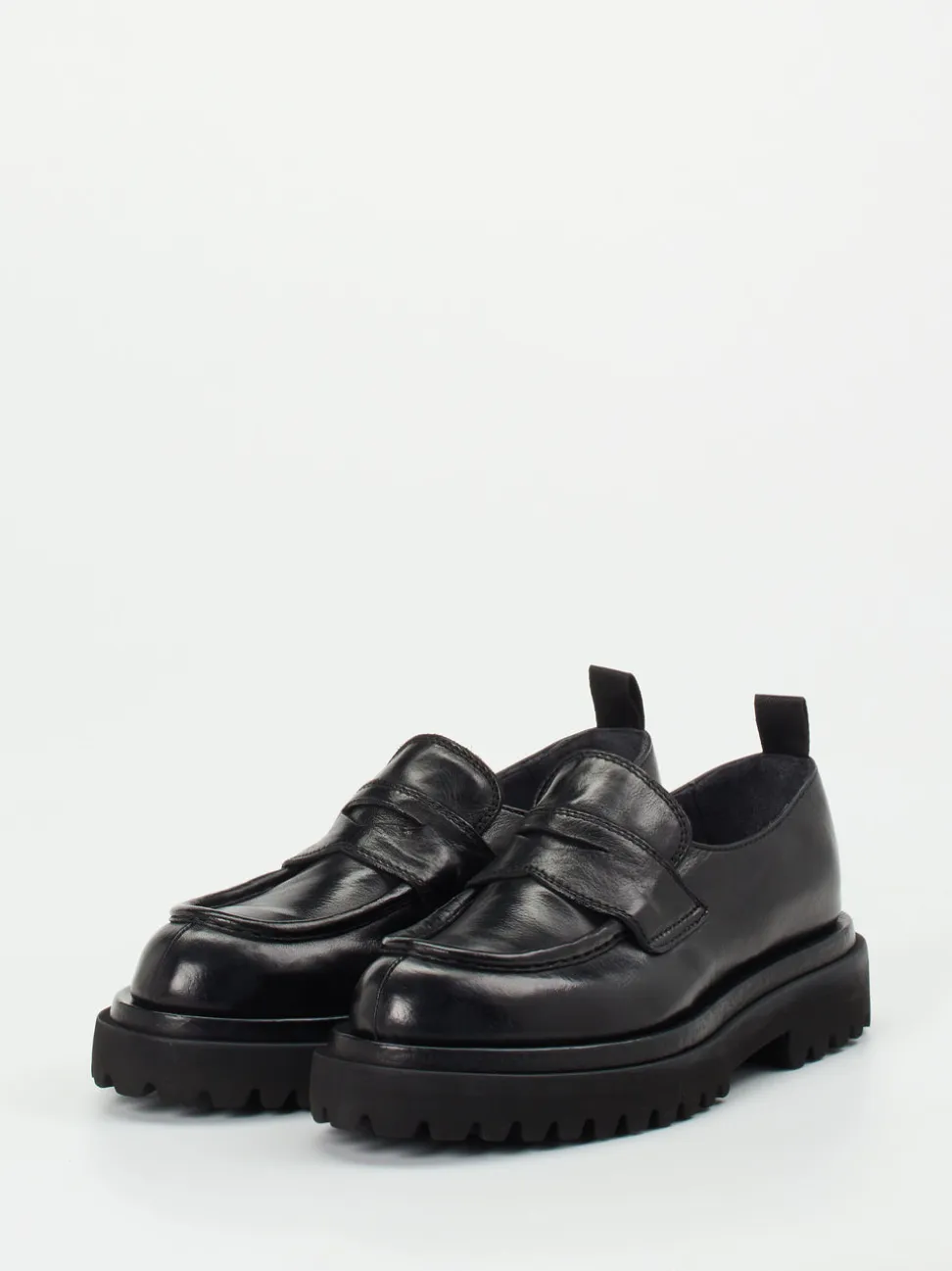 Officine Creative – Chunky-Loafer aus Büffelleder Schwarz