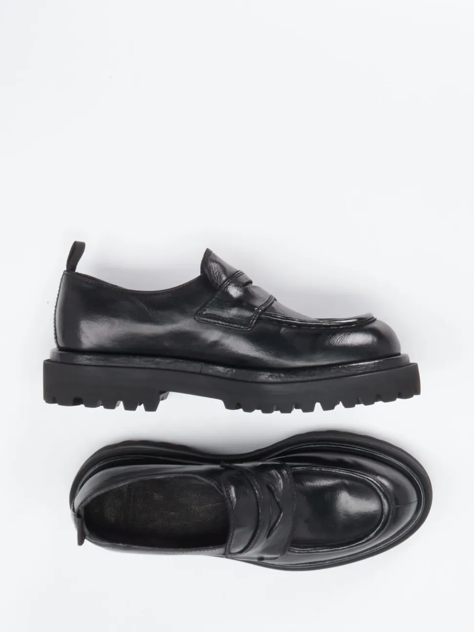 Officine Creative – Chunky-Loafer aus Büffelleder Schwarz