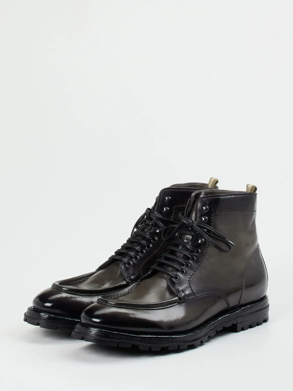 Officine Creative – Derby-Boots aus Cordovanleder grau