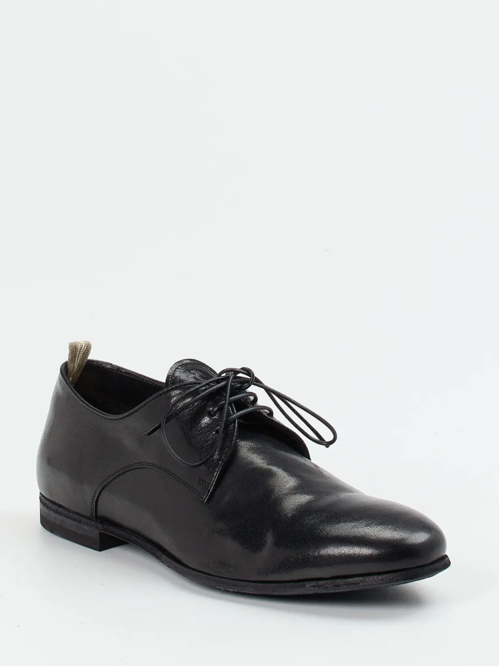 Officine Creative – Derby-Schnürschuh aus Känguruleder schwarz
