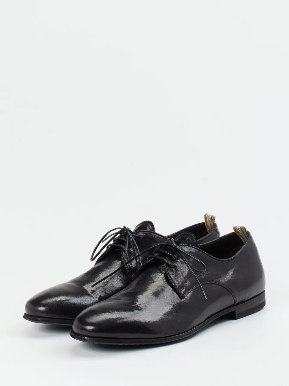 Officine Creative – Derby-Schnürschuh aus Känguruleder schwarz