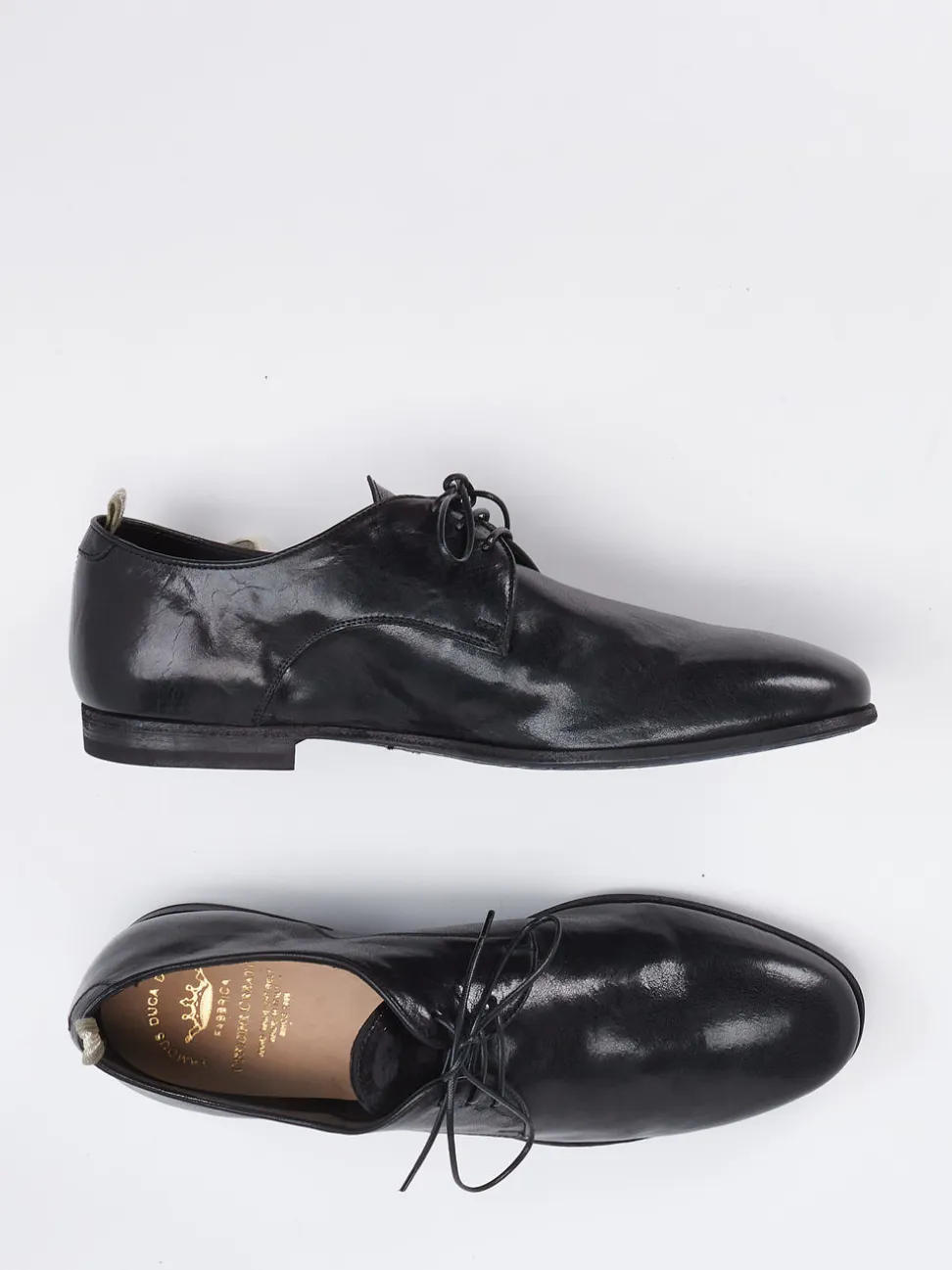 Officine Creative – Derby-Schnürschuh aus Känguruleder schwarz