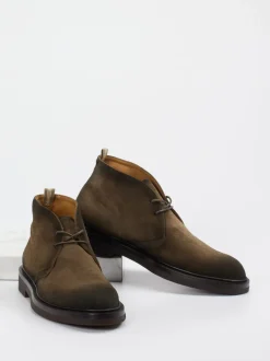 Officine Creative – Desert Boots aus Veloursleder oliv