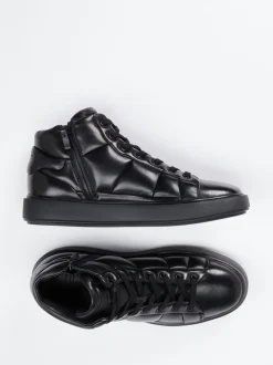 Officine Creative – High-Top Sneaker aus Lammleder schwarz
