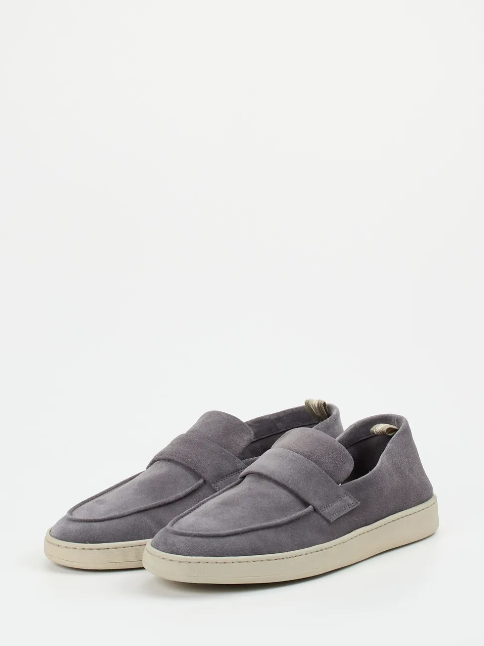 Officine Creative – Loafer aus Veloursleder steingrau