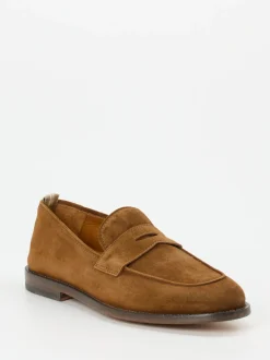 Officine Creative – Loafer aus Veloursleder Cognac