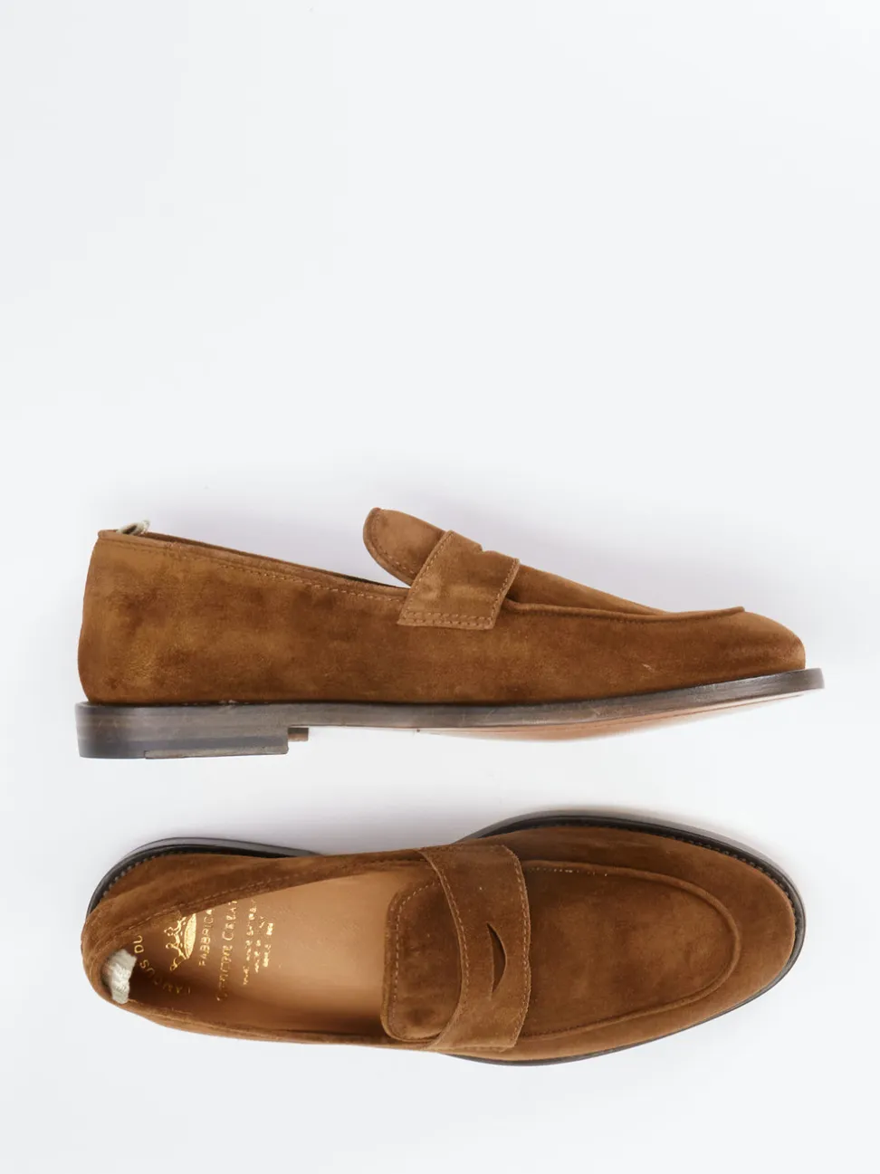 Officine Creative – Loafer aus Veloursleder Cognac