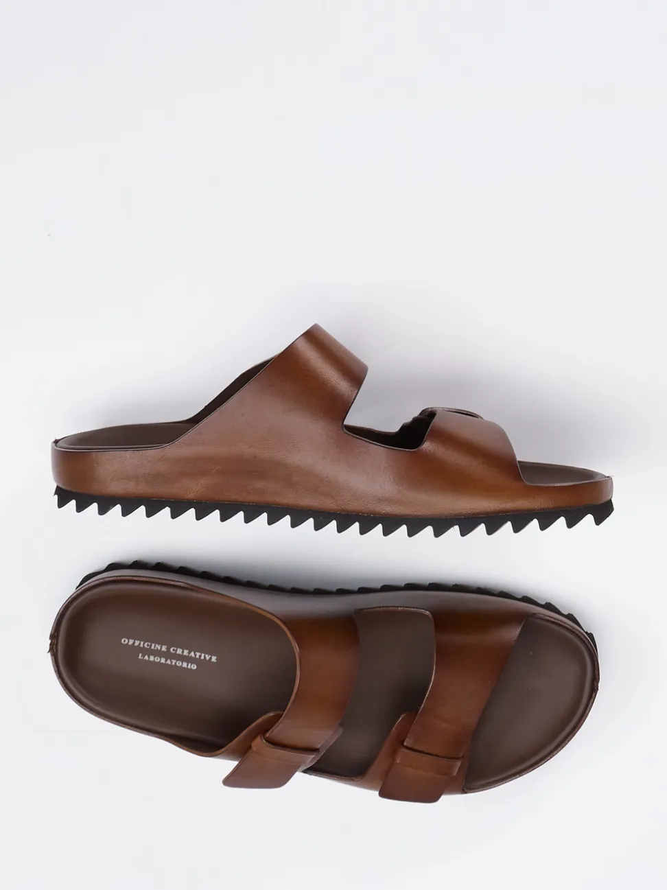 Officine Creative – Pantolette aus Kalbleder mittelbraun