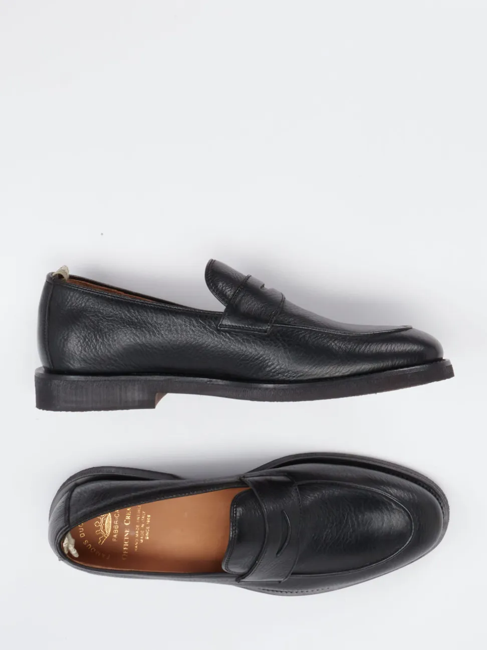 Officine Creative – Penny Loafer aus Hirschleder Schwarz