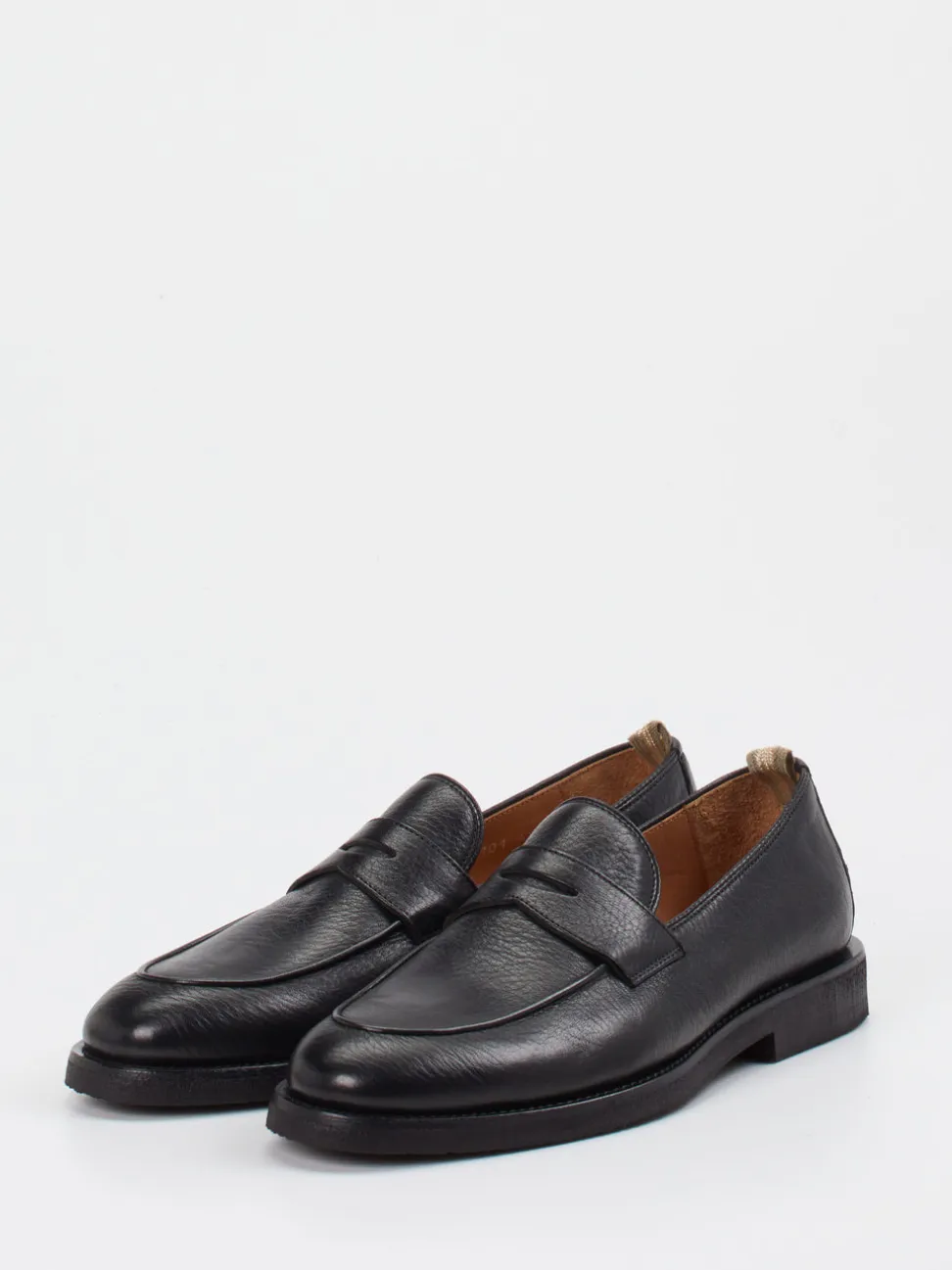 Officine Creative – Penny Loafer aus Hirschleder Schwarz