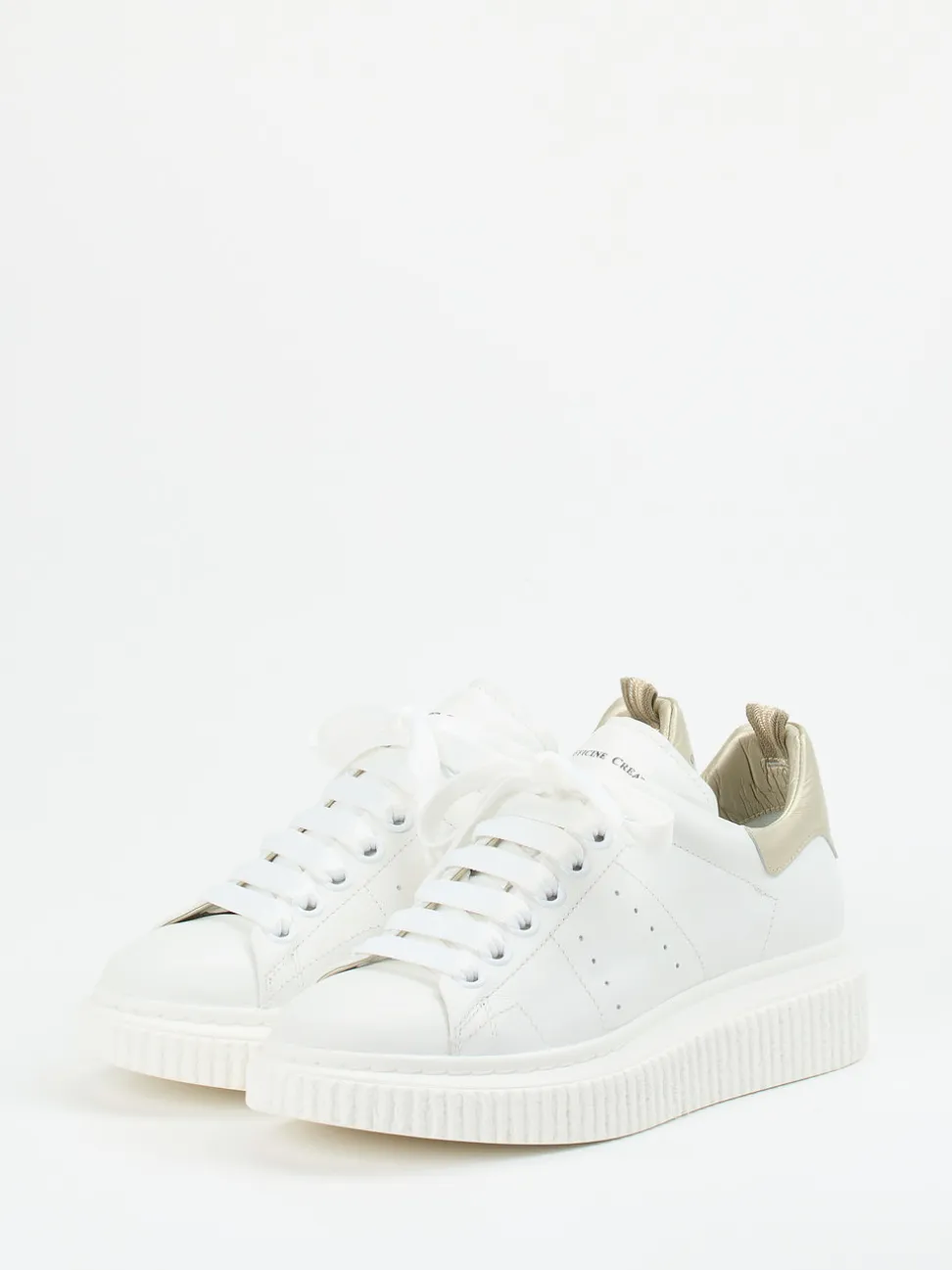Officine Creative – Plateau-Sneaker aus Kalbleder Weiß