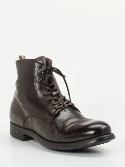 Officine Creative – Schnürboots aus Büffelleder Dunkelbraun