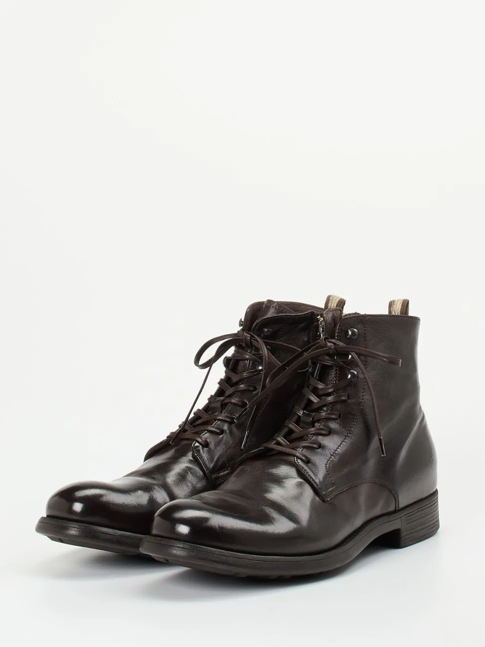 Officine Creative – Schnürboots aus Büffelleder Dunkelbraun