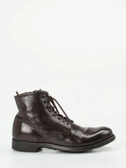Officine Creative – Schnürboots aus Büffelleder Dunkelbraun