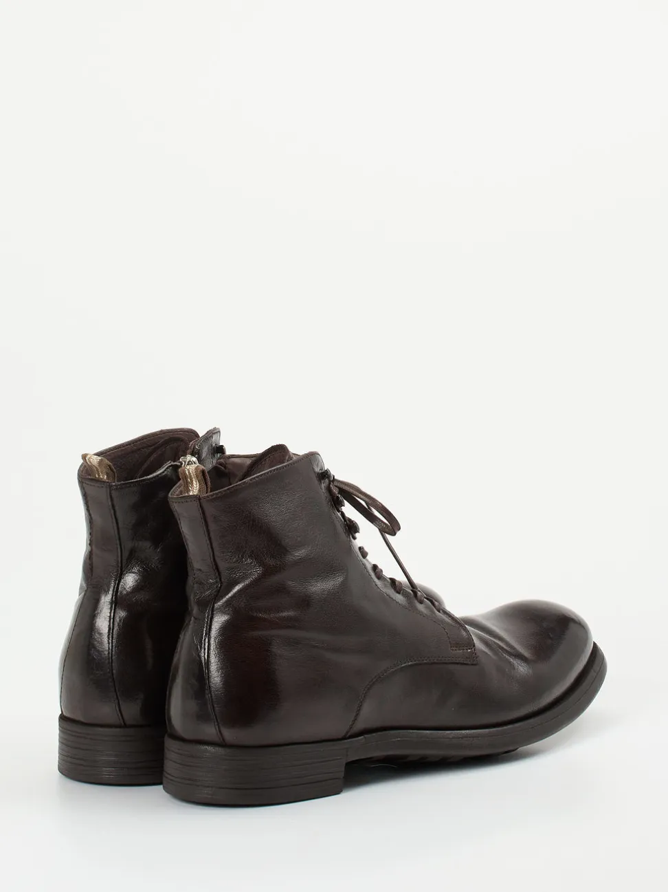 Officine Creative – Schnürboots aus Büffelleder Dunkelbraun