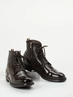 Officine Creative – Schnürboots aus Büffelleder Dunkelbraun