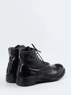 Officine Creative – Schnürboots aus Büffelleder schwarz