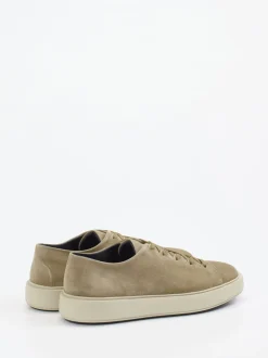 Officine Creative – Sneaker aus Veloursleder beige