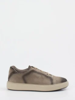 Officine Creative – Sneaker aus Veloursleder taupegrau