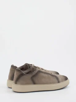 Officine Creative – Sneaker aus Veloursleder taupegrau