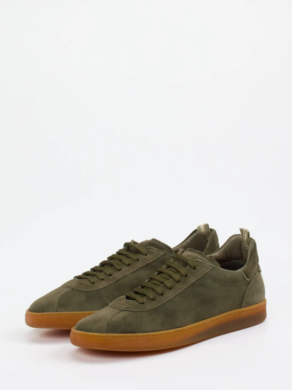 Officine Creative – Sneaker aus Veloursleder olivgrün