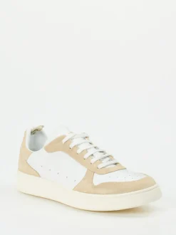 Officine Creative – Sneaker aus Kalbleder Weiß-Beige