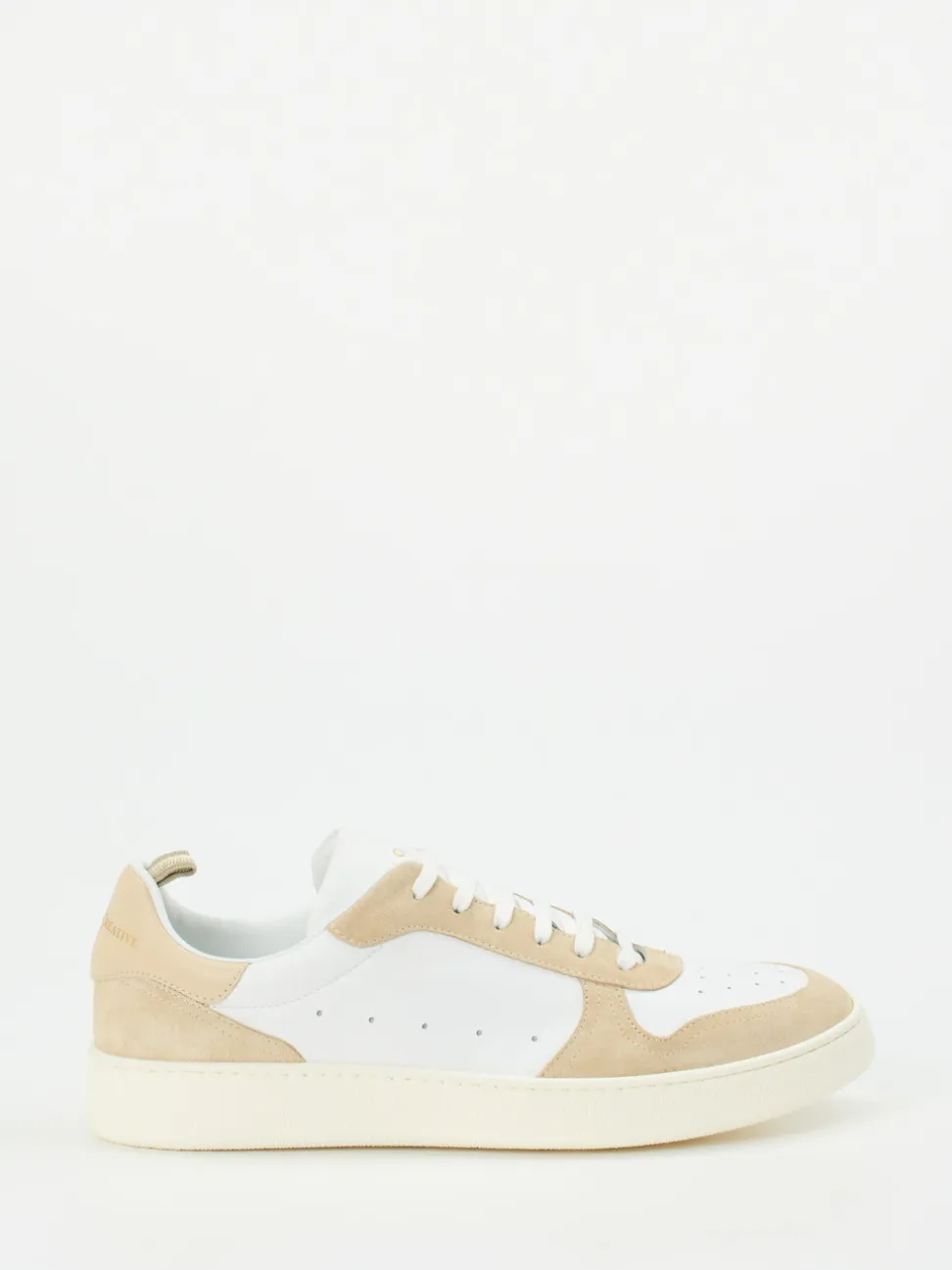 Officine Creative – Sneaker aus Kalbleder Weiß-Beige
