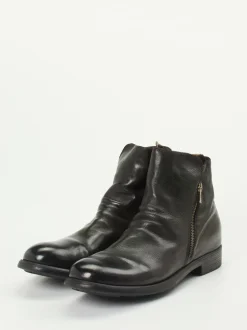 Officine Creative – Stiefeletten aus Büffelleder Schwarzbraun