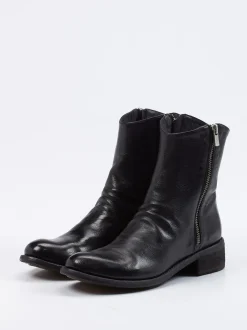 Officine Creative – Stiefelette aus Büffelleder schwarz