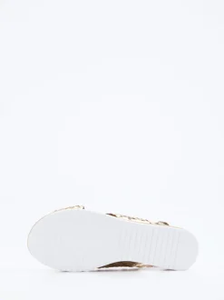 Oh!My Sandals – Plateau-Sandale aus Flechtleder gold