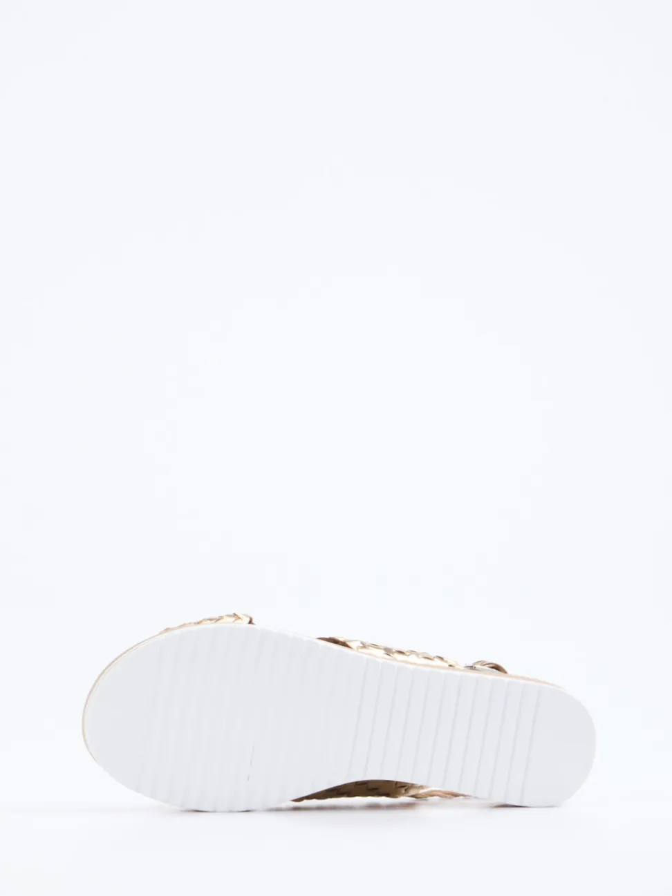 Oh!My Sandals – Plateau-Sandale aus Flechtleder gold