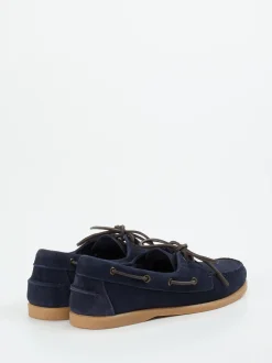 Opificio Vico – Bootsschuh aus Veloursleder Marineblau