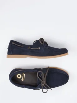 Opificio Vico – Bootsschuh aus Veloursleder Marineblau