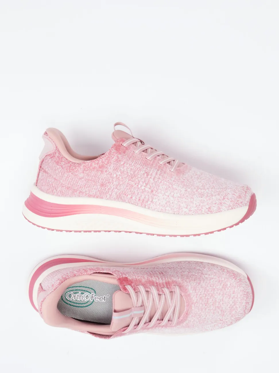 Orthofeet – Komfort-Sneaker aus Textilstrick Rosa