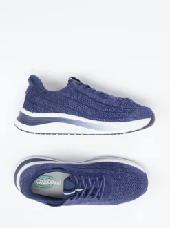 Orthofeet – Komfort-Sneaker aus gestricktem Textil blau
