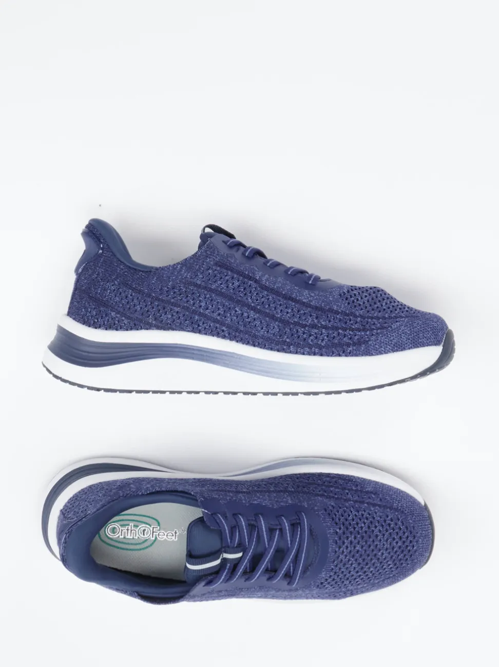 Orthofeet – Komfort-Sneaker aus gestricktem Textil blau