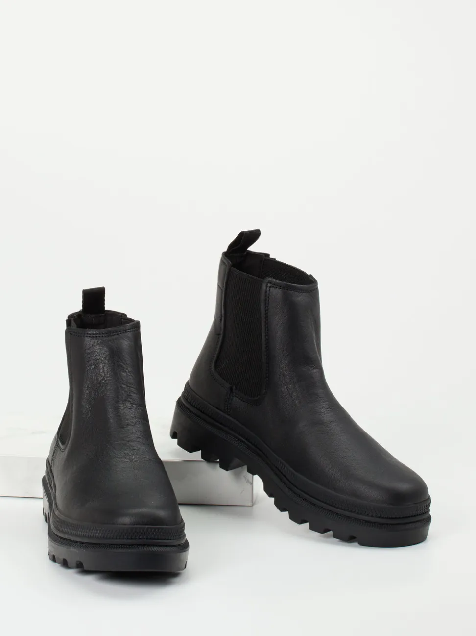 Palladium – Chelsea Boots aus Kalbleder schwarz