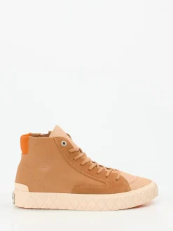 Palladium – High-Top Sneaker aus Leder hellbraun