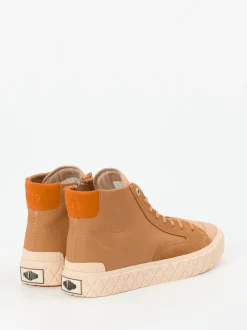 Palladium – High-Top Sneaker aus Leder hellbraun